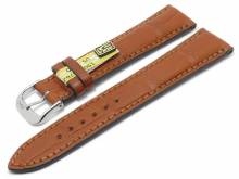 Well-crafted watch strap Monarch 20mm l.brown uppers & underside gen. alligator RIOS (width of buckle 18 mm) - EU ONLY