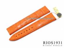 Well-crafted watch strap Master 20mm orange genuine alligator for clasp by RIOS (width of buckle 18 mm) - EU ONLY