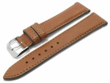 BIO-Leder: Uhrenarmband Schongau 19mm hellbraun matt abgenäht von RIOS (Schließenanstoß 16 mm)
