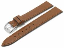 Uhrenarmband French 16mm mittelbraun Leder genarbt abgenäht von RIOS (Schließenanstoß 14 mm)