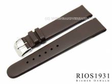 Watch strap Diplomat Clip XL 20mm fixed bars dbrown smooth g. leather RIOS (width of buckle 18 mm)