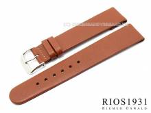 Watch strap Diplomat Clip 18mm fixed bars l.brown smooth gen. leather RIOS (width of buckle 16 mm)