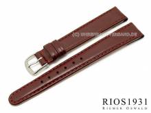 Watch strap Arizona Clip 12mm fixed bars auburn stitched RIOS (width of buckle 10 mm)