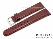 Watch strap Arizona Clip 18mm fixed bars auburn stitched RIOS (width of buckle 16 mm)