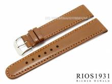 Watch strap Arizona Clip 18mm fixed bars light brown stitched RIOS (width of buckle 16 mm)