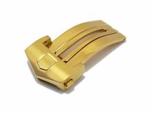 Ersatz-Kippfaltschließe (ScKFS-107) 18mm goldfarben Edelstahl teilweise poliert passend für TAG Heuer etc.