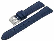 Uhrenarmband 20mm dunkelblau Premium-Rubber (FKM) Carbon-Look mit EASY-CLICK-Stegen (Schließenanstoß 16 mm)