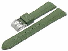 Uhrenarmband 20mm olivgrün Premium-Rubber (FKM) Carbon-Look mit EASY-CLICK-Stegen (Schließenanstoß 16 mm)