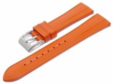 Uhrenarmband 20mm orange Premium-Rubber (FKM) Carbon-Look mit EASY-CLICK-Stegen (Schließenanstoß 16 mm)