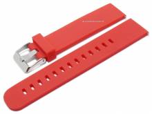 Watch strap 18mm red silicone EASY-CLICK spring bars for HUAWEI smart watches a.o. watches (width of buckle 21 mm)