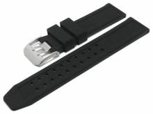 Uhrenarmband 23mm schwarz Silikon mit Struktur Doppeldornschließe passend für LUMINOX u.a. Uhren (Schließenanstoß 23 mm)