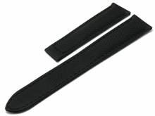 Ersatz-Uhrenarmband 16mm schwarz Nylon/Textil abgenäht passend für CARTIER Tank (Schließenanstoß 14 mm)