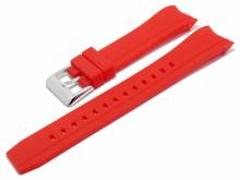Uhrenarmband 23mm rot Silikon mit Rundanstoß passend für CITIZEN-Uhren etc. (Schließenanstoß 20 mm)