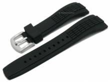 Uhrenarmband 26mm schwarz Silikon mit Struktur passend für Seiko u.a. Uhren (Schließenanstoß 20 mm)