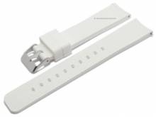Watch strap 20mm white silicone EASY-CLICK spring bars for SAMSUNG Galaxy Watch a.o. watches (width of buckle 18 mm)
