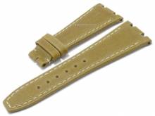 Uhrenarmband 27mm hellbraun Leder glatt helle Naht Spezialanstoß passend für AUDEMARS PIGUET (Schließenanstoß 18 mm)