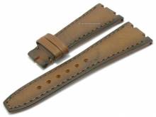 Uhrenarmband 27mm mittelbraun Leder Vintage-Look Spezialanstoß passend für AUDEMARS PIGUET (Schließenanstoß 18 mm)