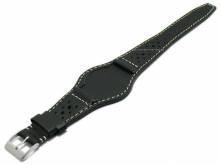 Uhrenarmband 22mm schwarz Leder Racing-Look mit Lederunterlage passend für TUDOR Heritage Ranger u.a. Uhren