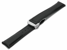 Uhrenarmband 21mm schwarz textilartig Sailcloth Faltschließe mit EASY-CLICK (Schließenanstoß 18 mm)