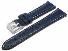 Uhrenarmband XS 18mm dunkelblau Leder Vintage-Look mit Schnellwechselstegen (Schließenanstoß 16 mm)