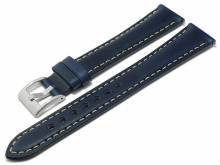Uhrenarmband XL 18mm dunkelblau Leder Vintage-Look mit Schnellwechselstegen (Schließenanstoß 16 mm)