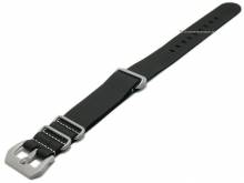 Uhrenarmband 26mm schwarz Leder Durchzugsband im NATO-Style