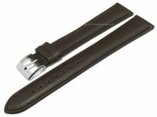 Uhrenarmband XXL 18mm dunkelbraun Leder glatt abgenäht mit EASY-CLICK (Schließenanstoß 16 mm)