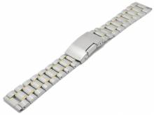 Uhrenarmband 23mm bicolor Edelstahl massiv teilweise poliert mit Faltschließe