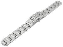 Ersatz-Uhrenarmband 08/14mm Edelstahl massiv teilweise poliert Faltschließe Spezialanstoß pass. für CARTIER Ballon Bleu 