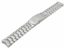 Watch strap 22mm stainless steel massiv curved ends with clasp suitable for OMEGA etc.