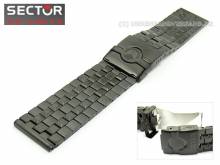 ABVERKAUF: Ersatzuhrenband SECTOR 24mm Edelstahl schwarz massiv gebürstet Faltschließe für R3253907025