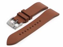 Uhrenarmband 23mm mittelbraun Rubber FKM glatt matt mit EASY-CLICK Stegen (Schließenanstoß 22 mm)