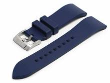 Uhrenarmband 23mm dunkelblau Rubber FKM glatt matt mit EASY-CLICK Stegen (Schließenanstoß 22 mm)