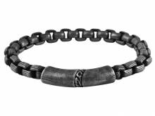 Schmuck-Armband Edelstahl Kette anthrazit Magnetverschluß anthrazit - Bandlänge ca. 22,5cm