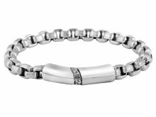 Schmuck-Armband Edelstahl Kette silberfarben Magnetverschluß silberfarben - Bandlänge ca. 22,5cm