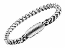 Schmuck-Armband Edelstahl Panzerkette silberfarben Magnetverschluß silberfarben - Bandlänge ca. 22,5cm