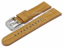 Uhrenarmband 22mm hellbraun Leder geprägt für TW-Steel (Marc Coblen) mit Schnellwechsel-Stegen (Schließenanstoß 20 mm)