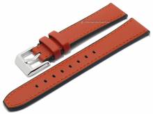 Hybrid-watch strap Max Endurance Classic 18mm orange aniline leather/silicone e. click STAILER (width of buckle 16 mm)