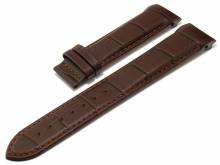 Uhrenarmband 23mm dunkelbraun Leder Alligator-Prägung Rundanstoß passend für Tissot (Schließenanstoß 20 mm)