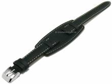 Original Ersatz-Uhrenarmband 16mm schwarz Leder glatt helle Naht mit Lederunterlage von s.Oliver 