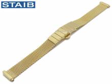 Watch strap 12-15mm golden mesh polished fine structure telescopic ends with butterfly clasp by STAIB