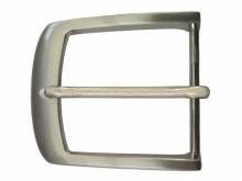 Gürtel-Dornschließe Metall silberfarben gebürstet passend für Gürtelbreite 40 mm