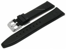 Uhrenarmband TIMBERLAND 20mm schwarz Leder glatt matt mit Schnellwechsel-Federstegen & Adapter für Apple 38/40 mm