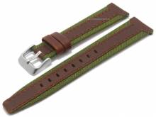 Uhrenarmband TIMBERLAND 20mm dunkelbraun/grün Leder/Textil mit Schnellwechsel-Federstegen & Adapter für Apple 38/40 mm
