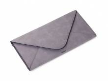 Elegante Dokumenten-Tasche / Mehrzwecketui für Reisen & mehr Feinsythetik grau mit Druckknopfverschluß