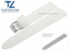 Basic watch strap 24mm translucent silicone metal band look matt by TZEVELION (width of buckle 22 mm)