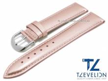 Watch strap 22mm ros� golden leather smooth metallic effect stitched by TZEVELION (width of buckle 20 mm)