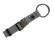 Praktischer Taschenhalter-Clip Nylon grau mit Karabiner-Ring aus Metall