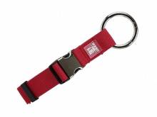 Praktischer Taschenhalter-Clip Nylon rot mit Karabiner-Ring aus Metall