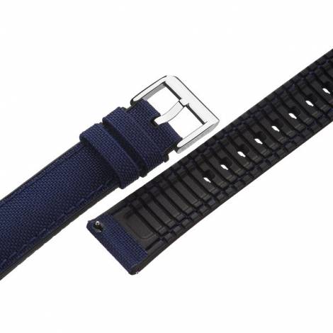 Hybrid-watch strap -Max Endurance Sport- 20mm dark blue CORDURA/silicone easy click by STAILER (width of buckle 18 mm) - Bild vergrern 